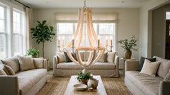 Lustre Blanc et Bois