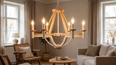 Lustres en bois coloris blanc scandinave