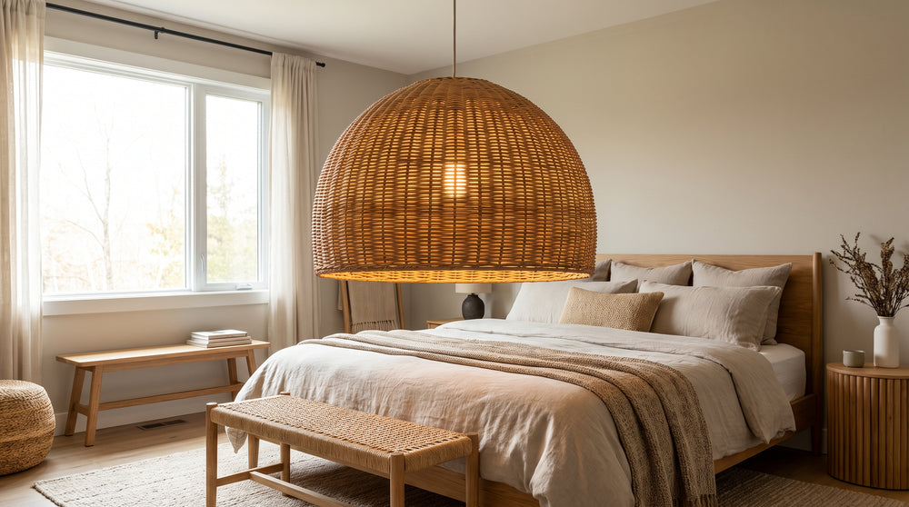 Lustres en osier pour chambre