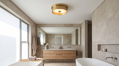 Plafonniers coloris doré pour salle de bain