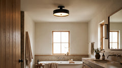 Plafonniers coloris noir pour salle de bain