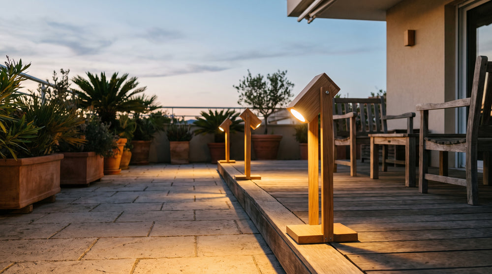 Spots d'extérieur LED en bois