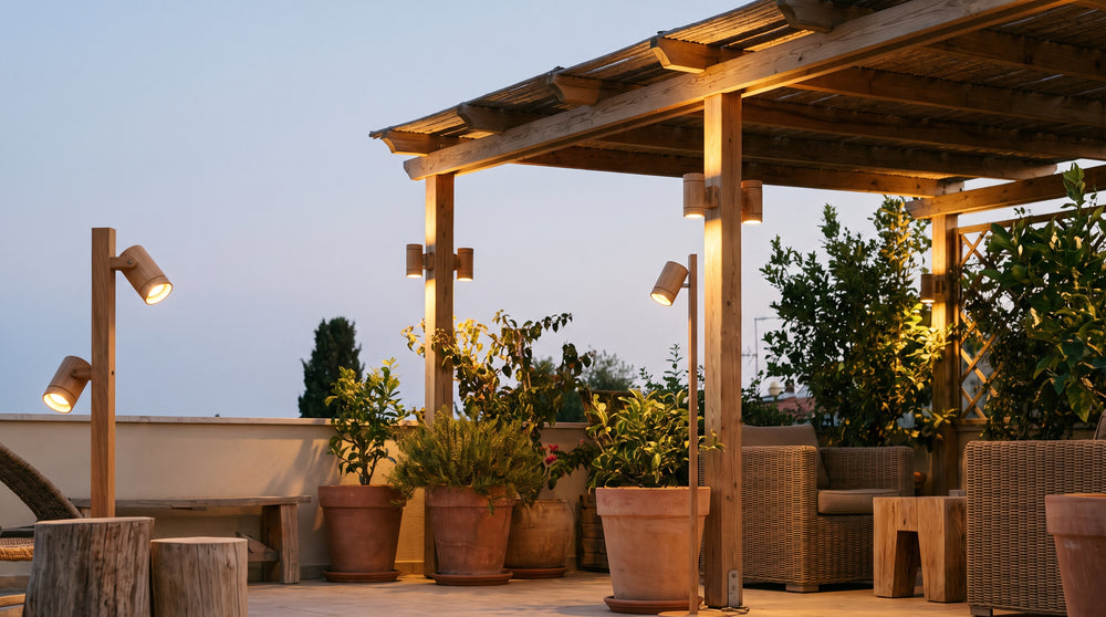 Spots en bois pour terrasse