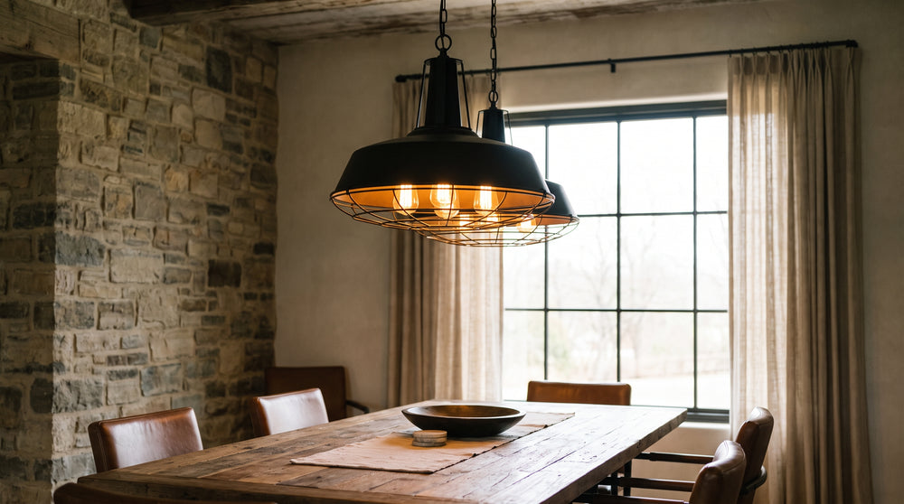 Suspensions coloris noir style industriel