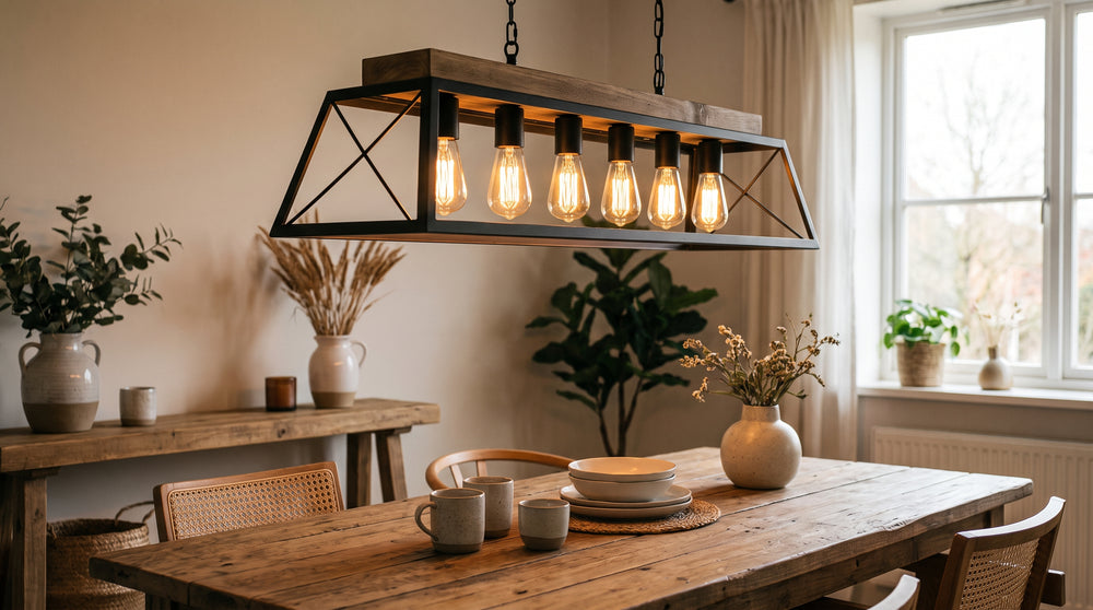 Suspensions en bois style industriel