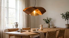 Suspensions en lin coloris beige