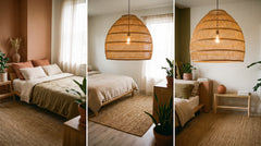 Suspensions en rotin pour chambre
