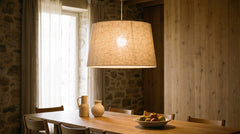 Suspensions en tissu coloris beige