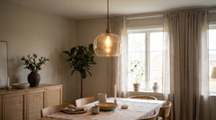 Suspensions en verre coloris orange
