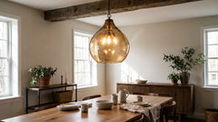 Suspensions en verre coloris rose