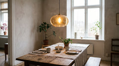 Suspensions en verre coloris vert