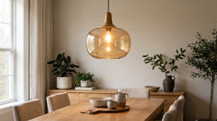 Suspensions en verre et bois