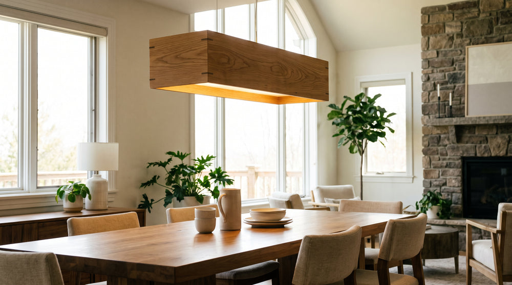 Suspensions LED en bois
