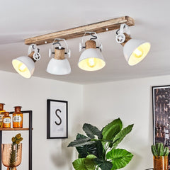 Lustre Blanc et Bois