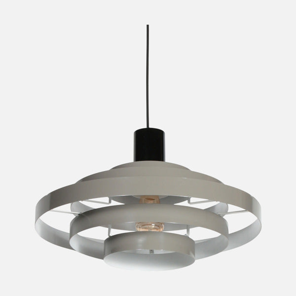 Suspension anneau gris métal Ø 50 cm à hauteur réglable, salon et salle à manger | Halo Cirque