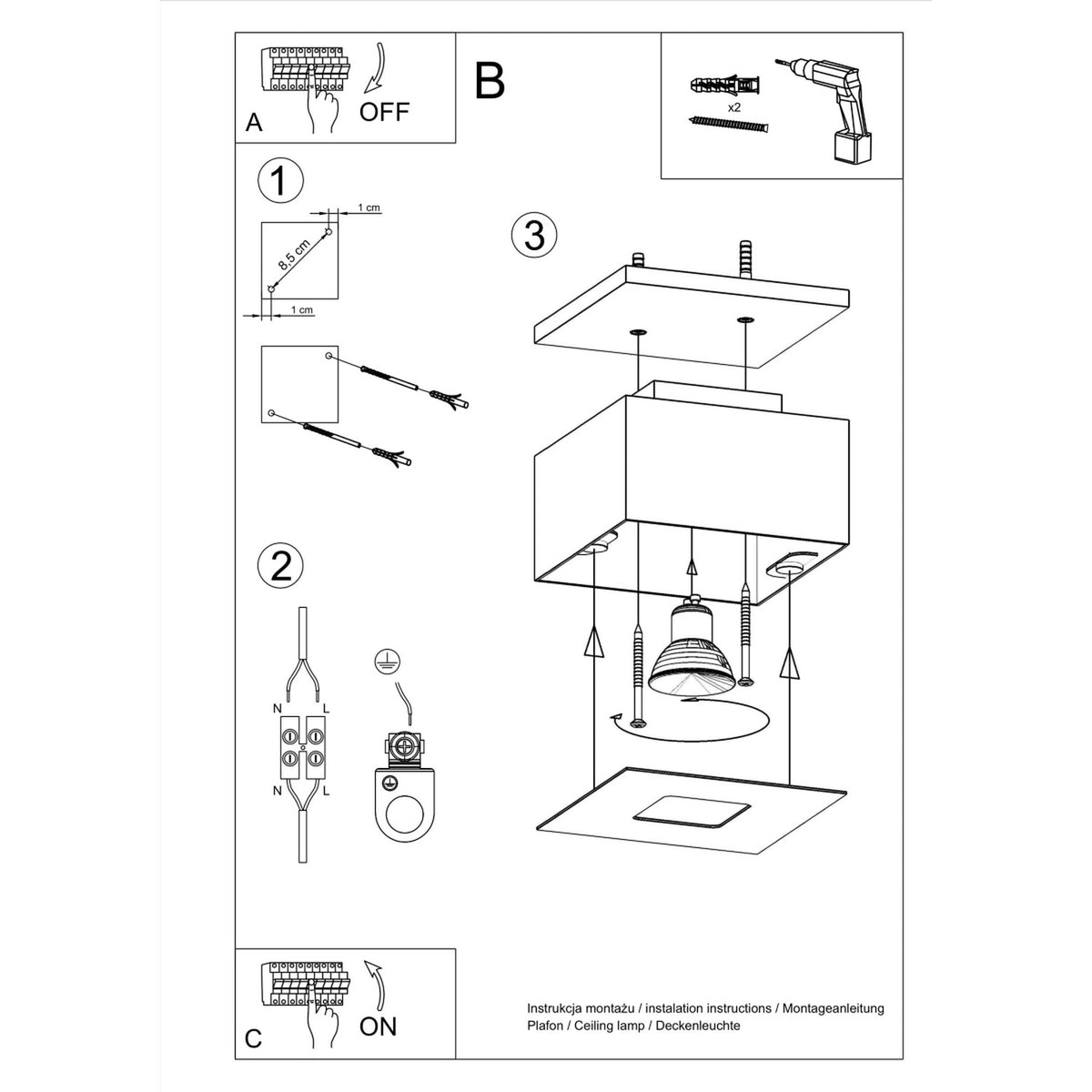Plafonnier MONO 1 blanc