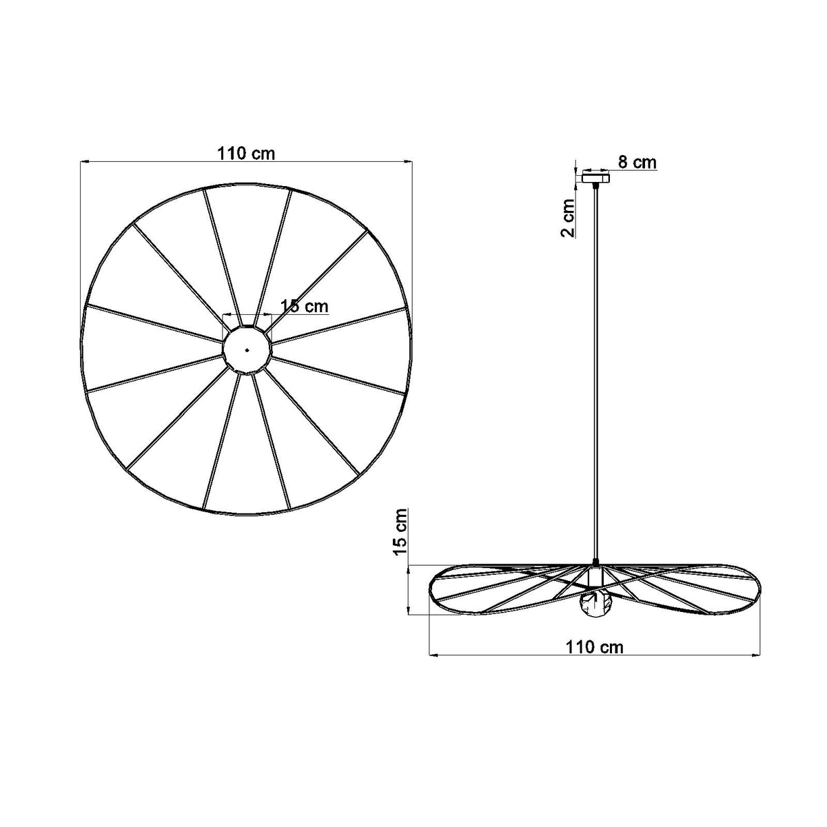 Lampe suspendue ESKOLA 110 noir
