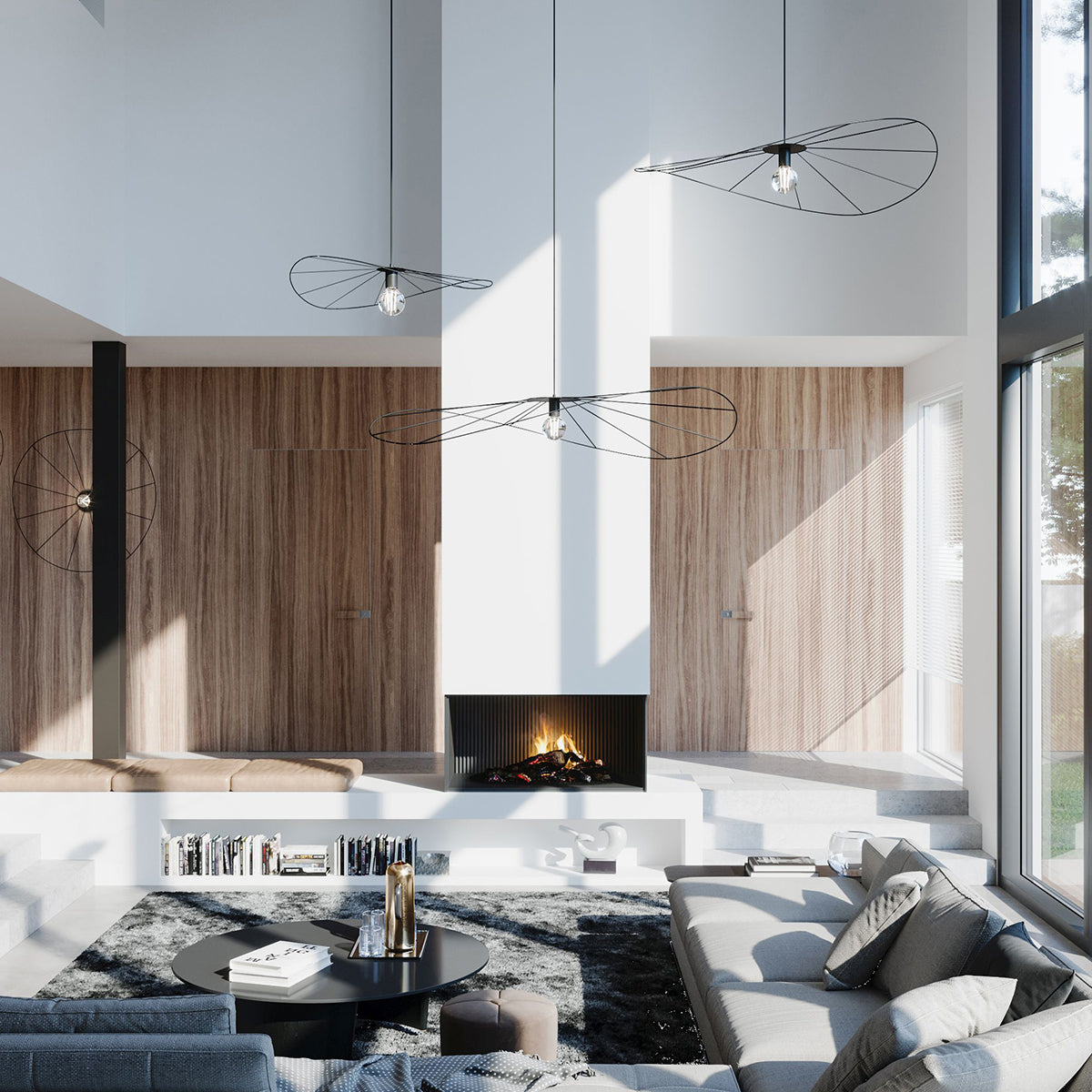 Lampe suspendue ESKOLA 140 noir