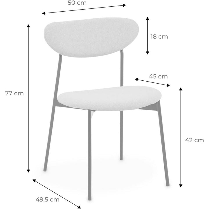 Alice'S Home - Lot De 2 Chaises - Arty - Scandinaves Et Vintage. Assise Et Dossier Gris Foncé. Pieds En Acier | Designix - Amazon    - https://designix.fr/