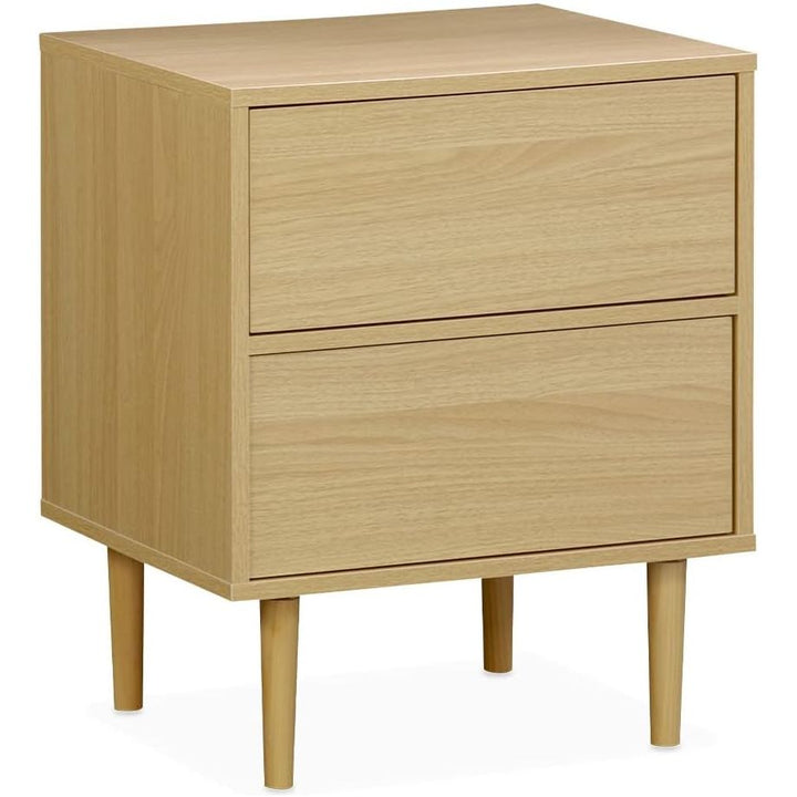 Alice'S Home - Table De Chevet Décor Bois Naturel - Mika - 2 Tiroirs - L 48 X L 40 X H 59Cm | Designix - Amazon    - https://designix.fr/