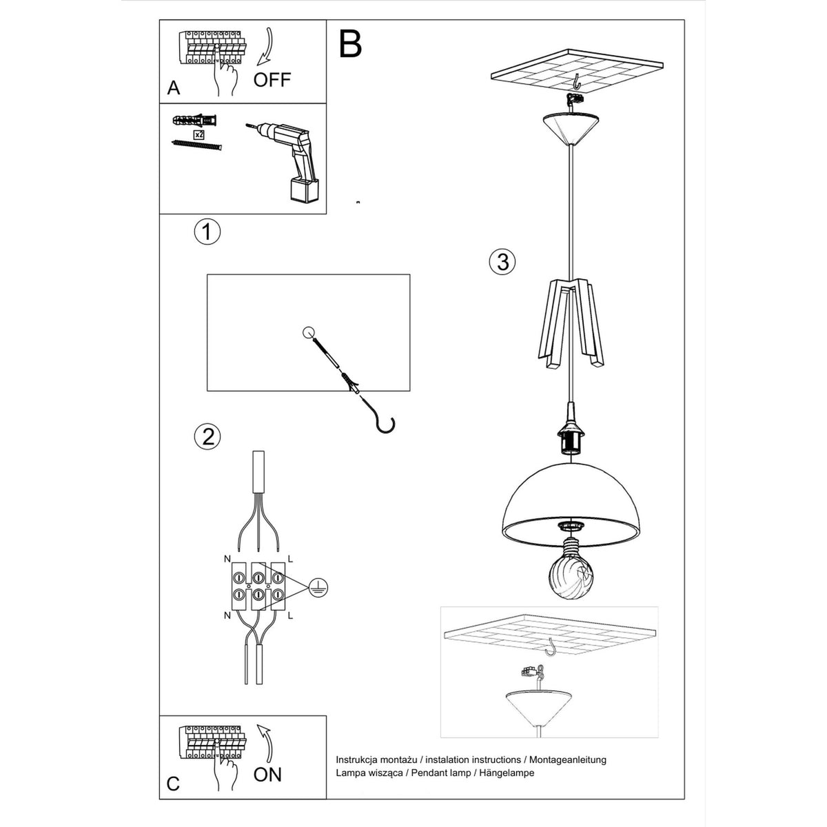 Lampe pendante CASCO