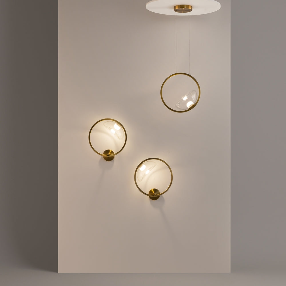 Lunare Suspension luminaire doré