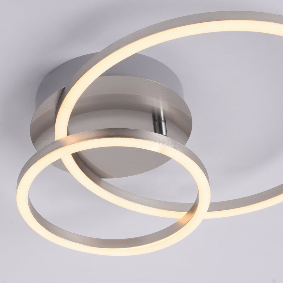 Plafonnier Ivanka acier, L 29 cm