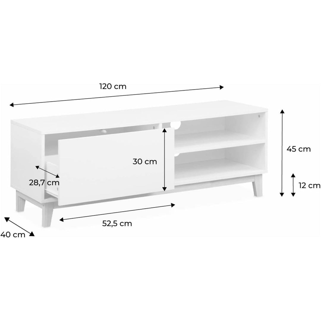 "Meuble TV Blanc Scandinave" | Designix - 3333    - https://designix.fr/