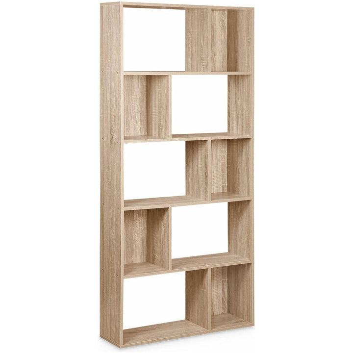 Alice'S Home - Bibliothèque Design Asymétrique – Pieter – 5 Étagères. 10 Compartiments De Rangement. 83X23X173Cm | Designix - Amazon    - https://designix.fr/