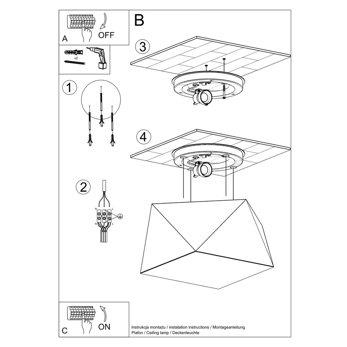 Plafonnier HEXA 25 argent