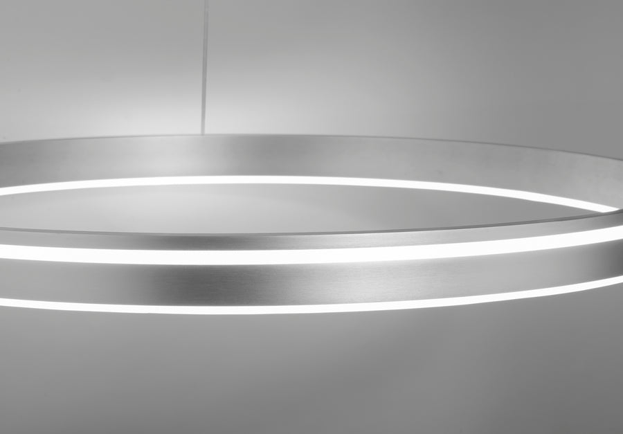 Suspension Q-Vito argentée, L 79,4 cm