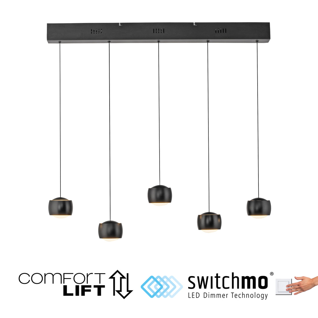 Suspension Ballini noire (15262-18)