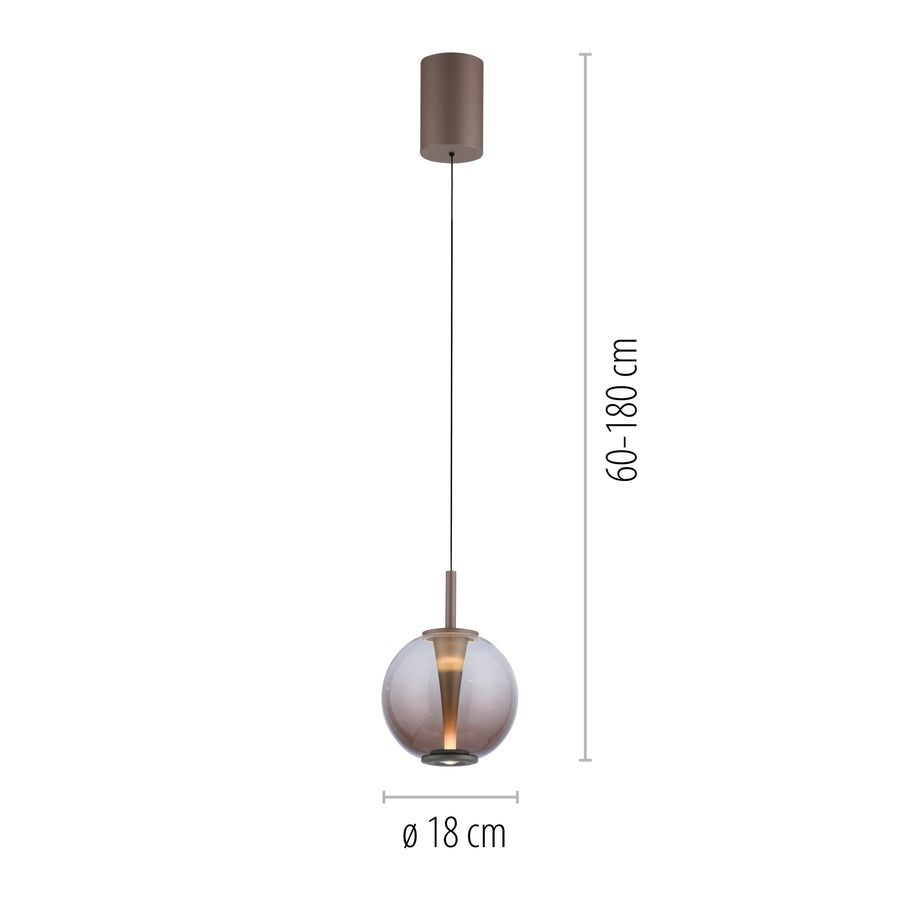 Suspension Pure Infinity marron, verre