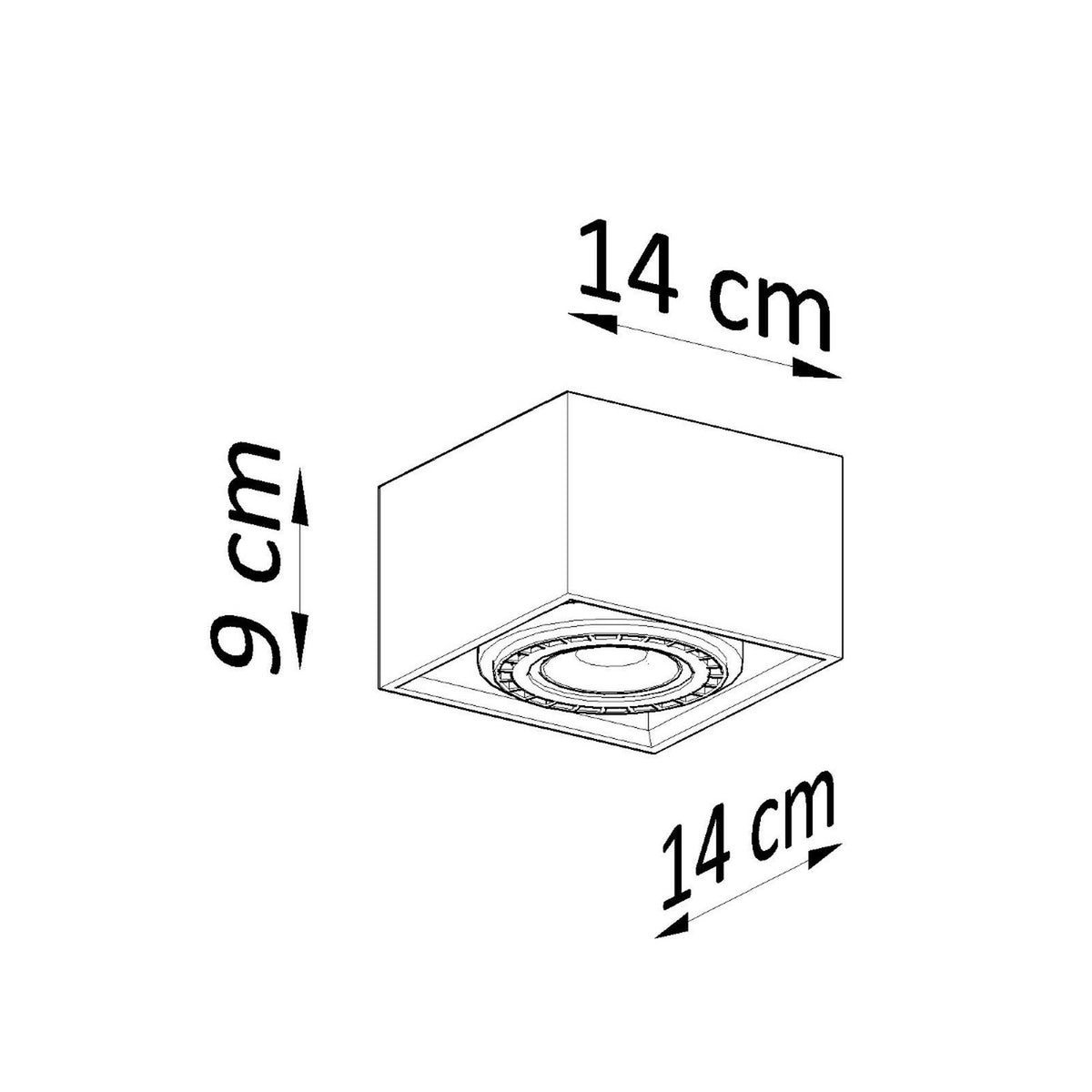 Plafonnier QUATRO 1 béton