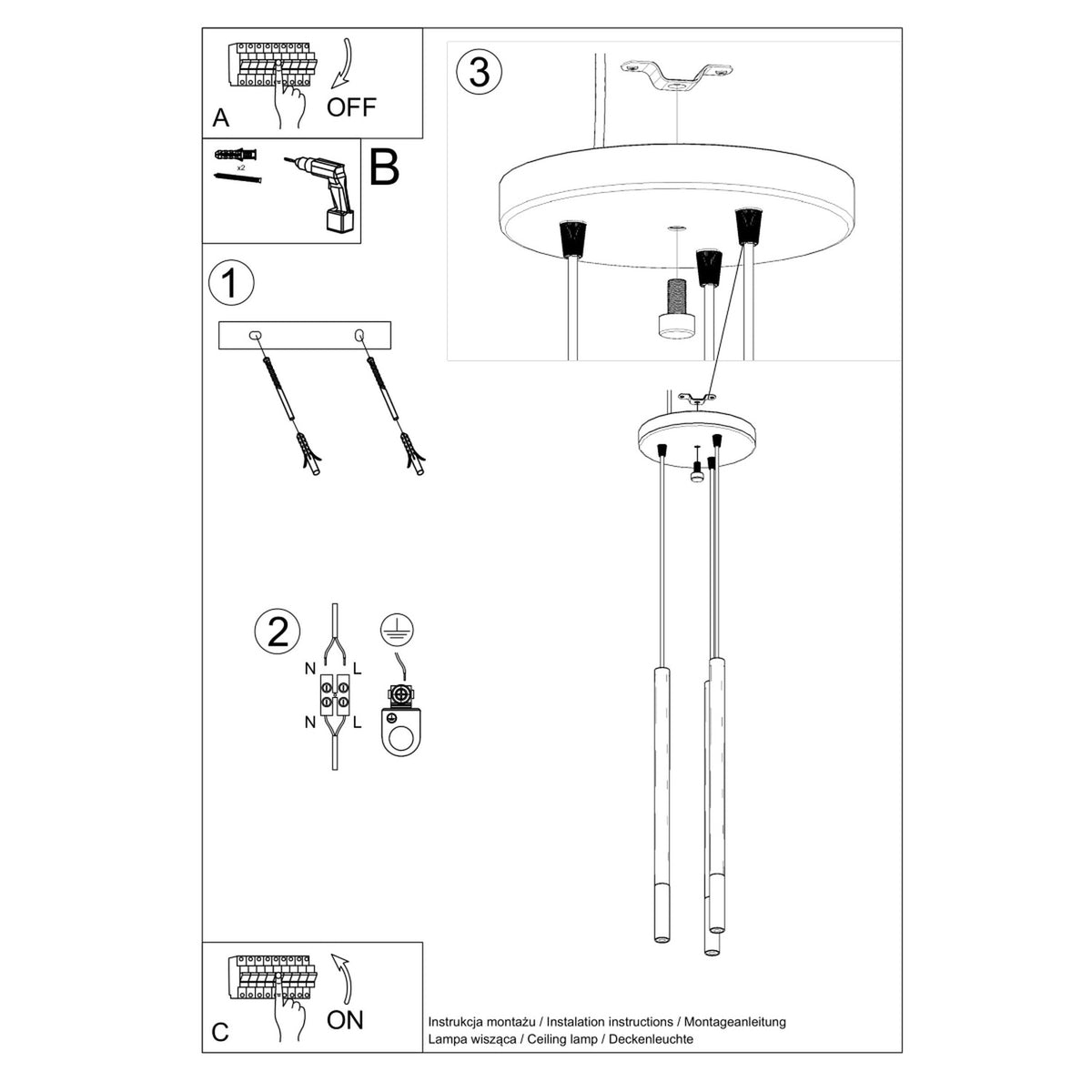 Lampe suspendue MOZAICA 3P