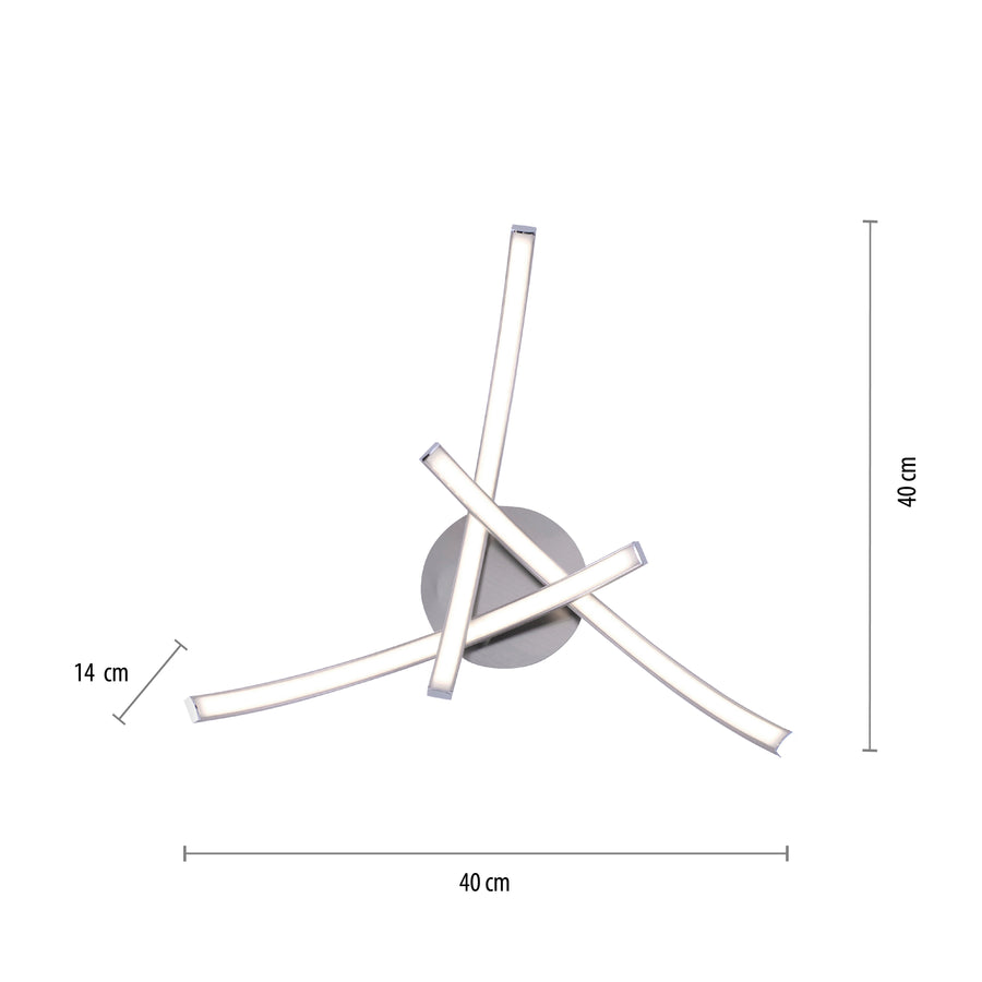 Plafonnier Valerie acier, L 40 cm