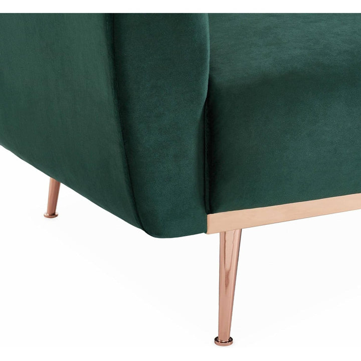 Alice'S Home - Canapé Convertible Design En Velours - Oskar - 2-3 Places Scandinave Droit Avec Pieds Fins or Rose | Designix -     - https://designix.fr/