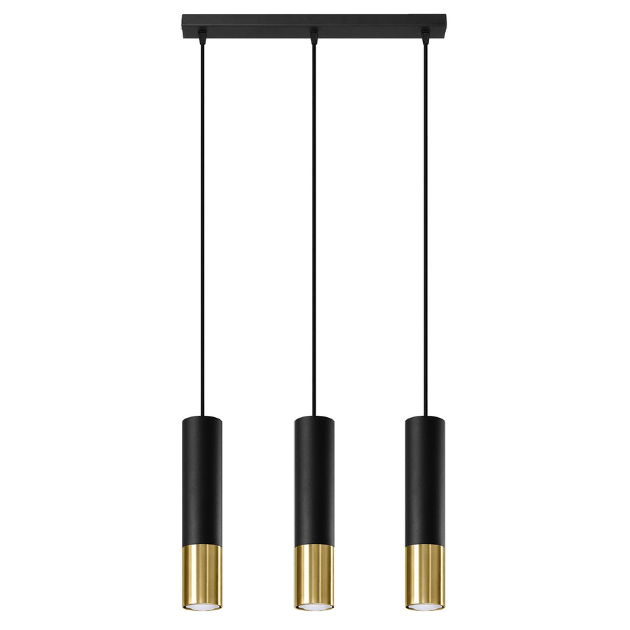Lampe suspendue LOOPEZ 3L Or noir