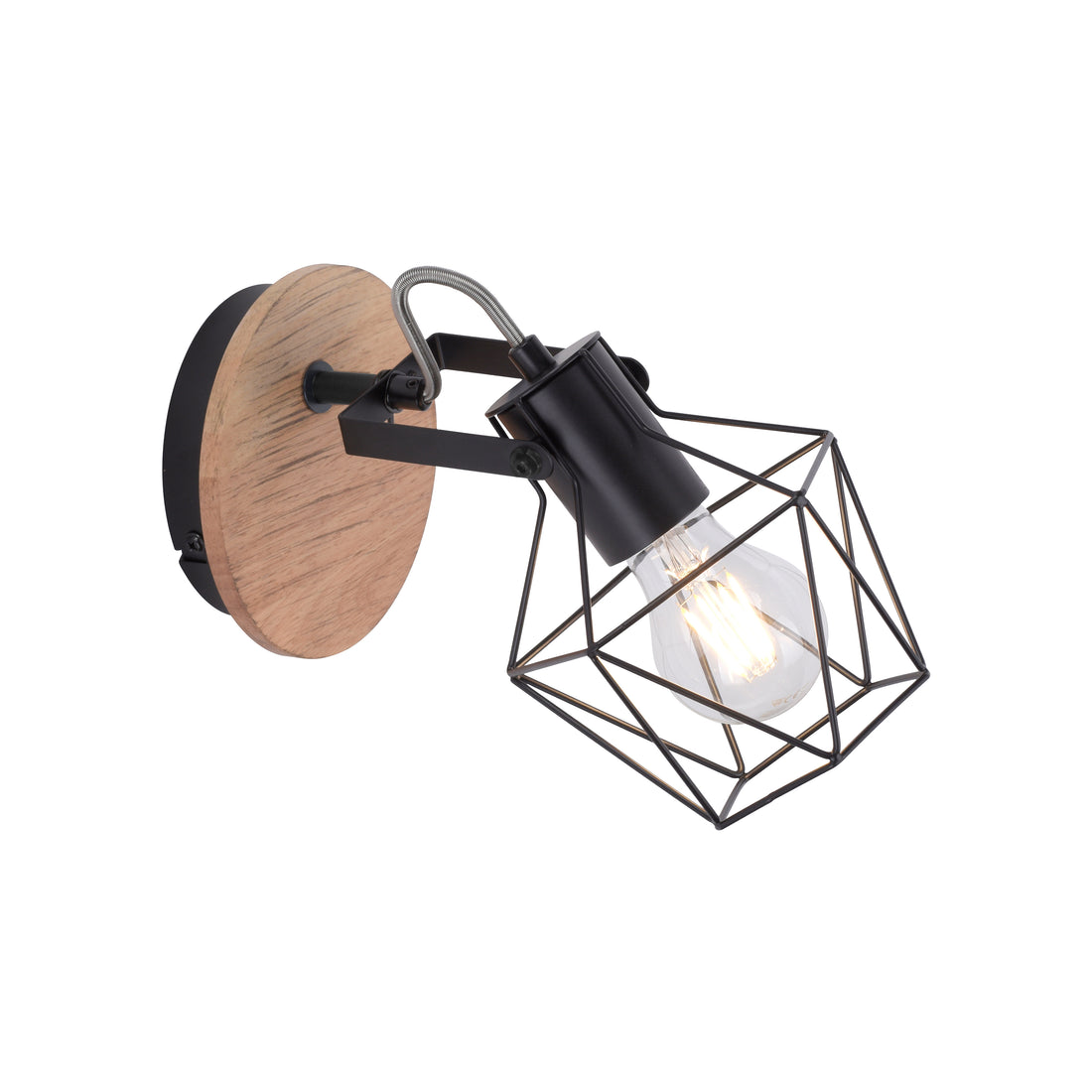 Applique murale Jaro noire et bois