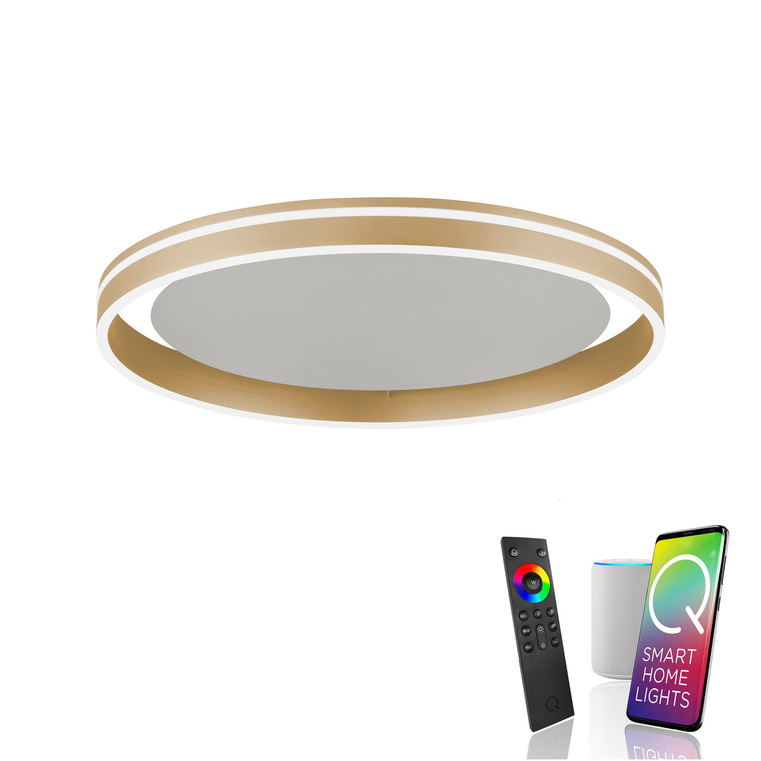 Plafonnier LED | Q-Vito Laiton mat L 59 cm