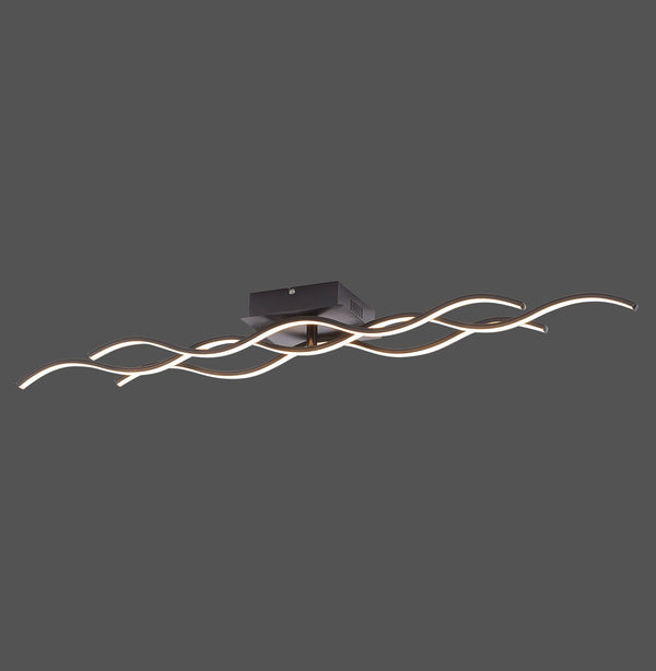 Plafonnier Wave noir, H 97,5 cm