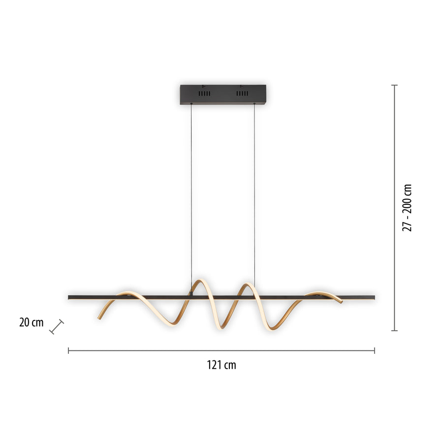 Suspension Emanda noire et laiton