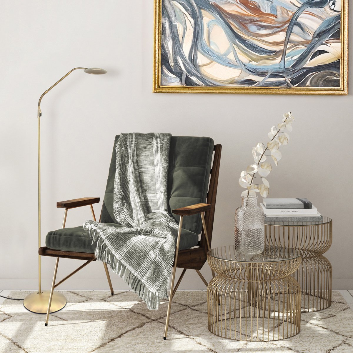 Lampadaire Zenith2 doré
