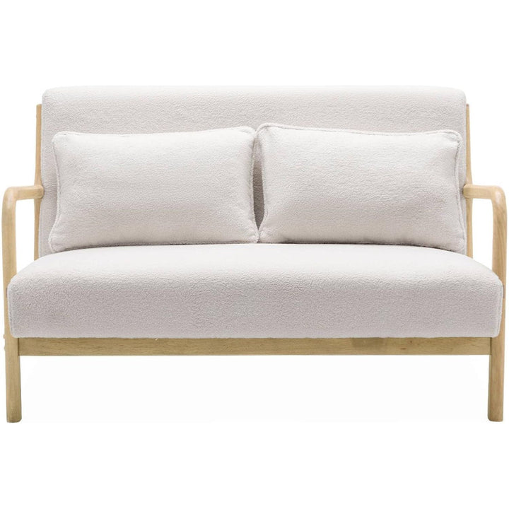 Alice'S Home - Banquette 2 Places + Fauteuil En Bois Et Tissu Bouclette | Designix -     - https://designix.fr/