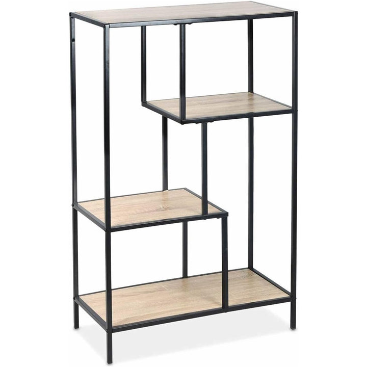 Alice'S Home - Etagère En Métal Noir Et Décor Bois - Loft - Bibliothèque 4 Niveaux. L 69 X L 33 X H 113.5Cm | Designix - Amazon    - https://designix.fr/