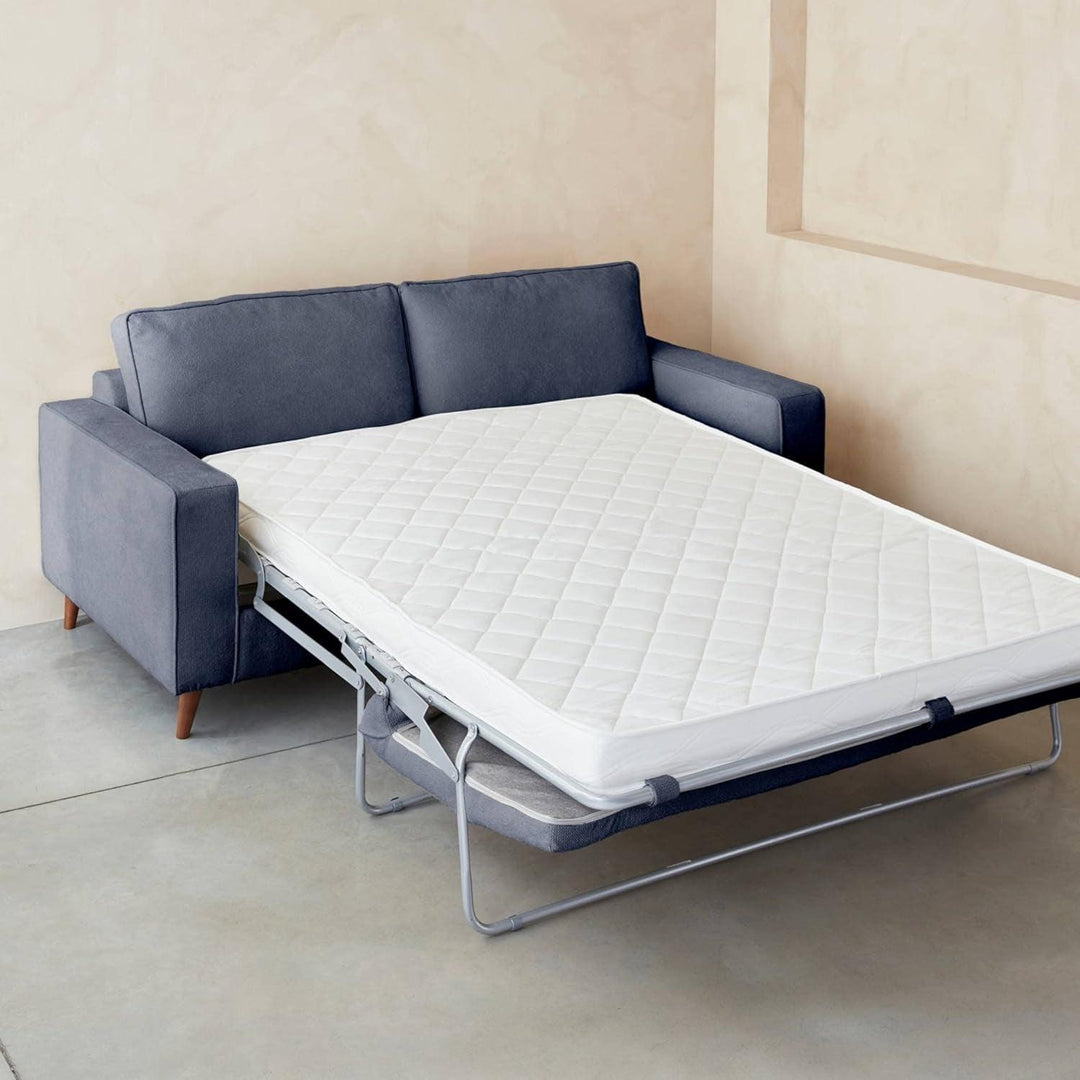 Alice'S Home - Canapé Lit 3 Places Bleu Avec Matelas 12Cm D'Épaisseur. Fabriqué En France | Designix -     - https://designix.fr/