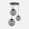 Suspension verre fumé noir 3 boules, salon & salle à manger Ø 35 cm | Bollique