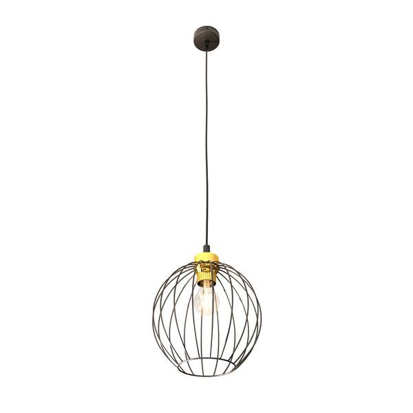 Suspension Nando 1 lumière noire et dorée