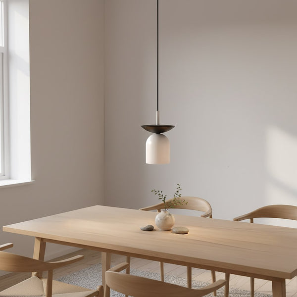 Suspension Ego 1 lumière noire et blanche