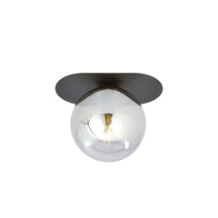 Plafonnier Plaza 1 lumière noir, verre graphite